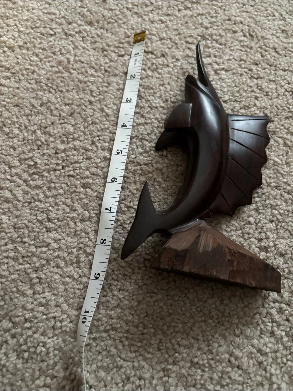 Ironwood Sculpture-Dark Brown Wooden Marlin Wall Decor – Nautical Accent